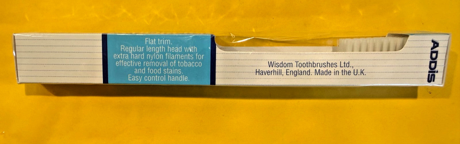 12 x ADDIS Wisdom Smokers Toothbrush - Extra Hard - Pack of 12 units. UK made