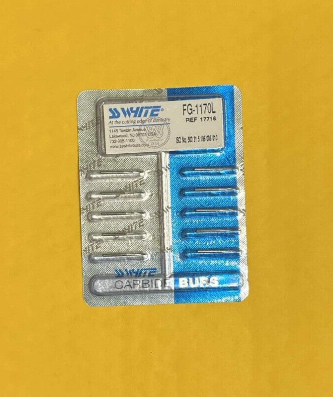 SS White Dental Carbide Burs -FG  703, FG 169, 170L, 171L, 1170