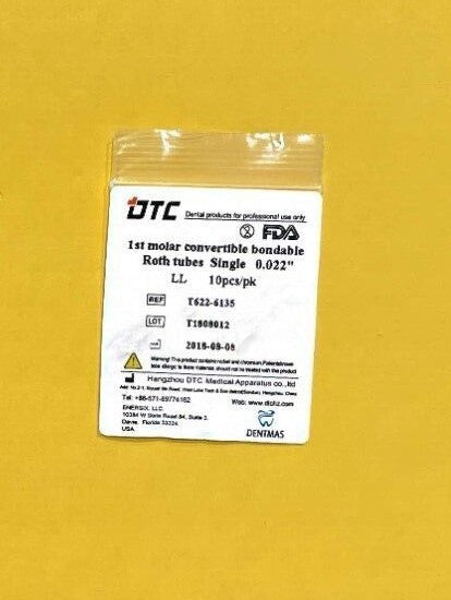 FDA  1st molar Roth convertible bondable buccal tube single.  0.022"  100/PACK