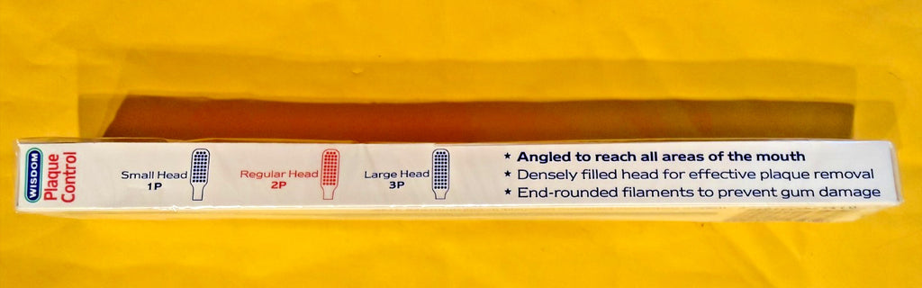 12 x WISDOM Toothbrush PLAQUE CONTROL 2P  Pack of 12 units. UK made