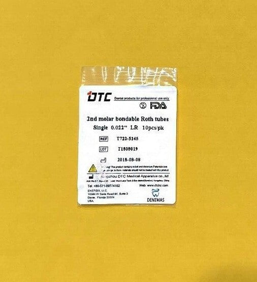 FDA  2nd molar non-convert. Roth bondable buccal tube  single  0.022"  100/PACK