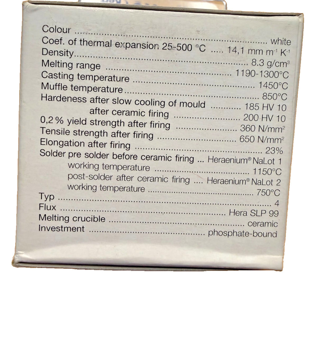 KULZER HERAENIUM  NA - for C&B Nickel Chrome alloy 1 Kg.  Germany