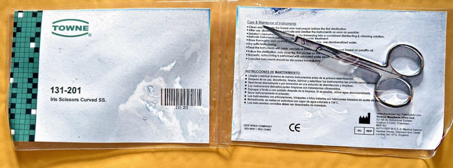 Iris Scissor Curved Surgical Dental Instruments SS.  3/Pack