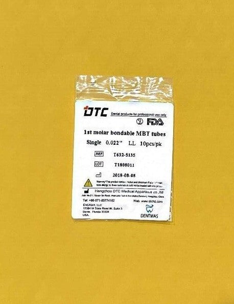 FDA  1st molar non-convertible MBT bondable buccal tube   single 0.022" 100/PACK