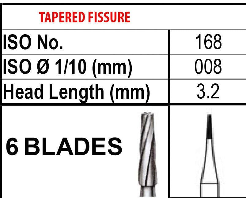 KERR JET Carbide Burs FG 168 Bur #168 Friction Grip Made in Canada