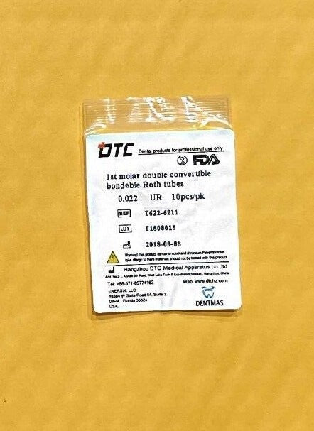 FDA 1st molar convertible Roth bondable buccal tube  double.  0.022"  100/pack