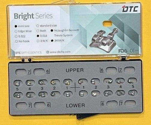 FDA  Bright series Mini  MBT dental brackets, 345 with hooks.  10 SETS