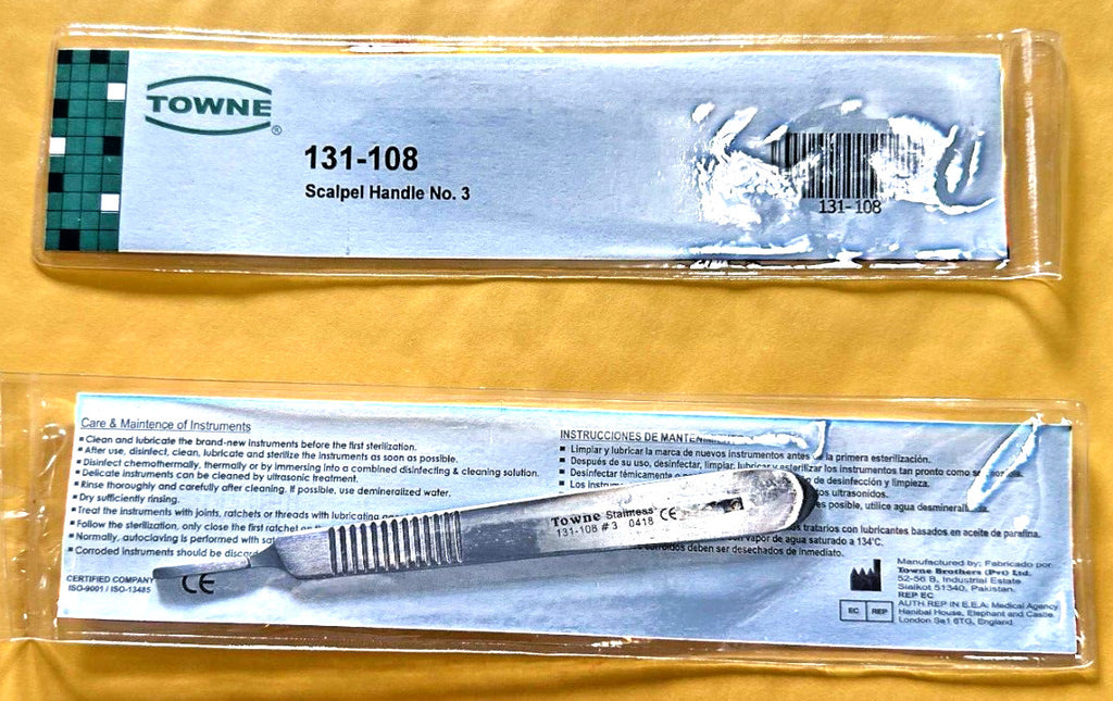 Surgical Scalpel Handle No 3 Dental Veterinary Medical Stainless Steel. 3/pack
