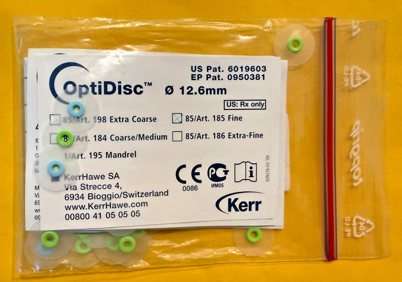 Kerr OptiDisc 185 Polishing Discs 12.6mm FINE Refill 85/pk