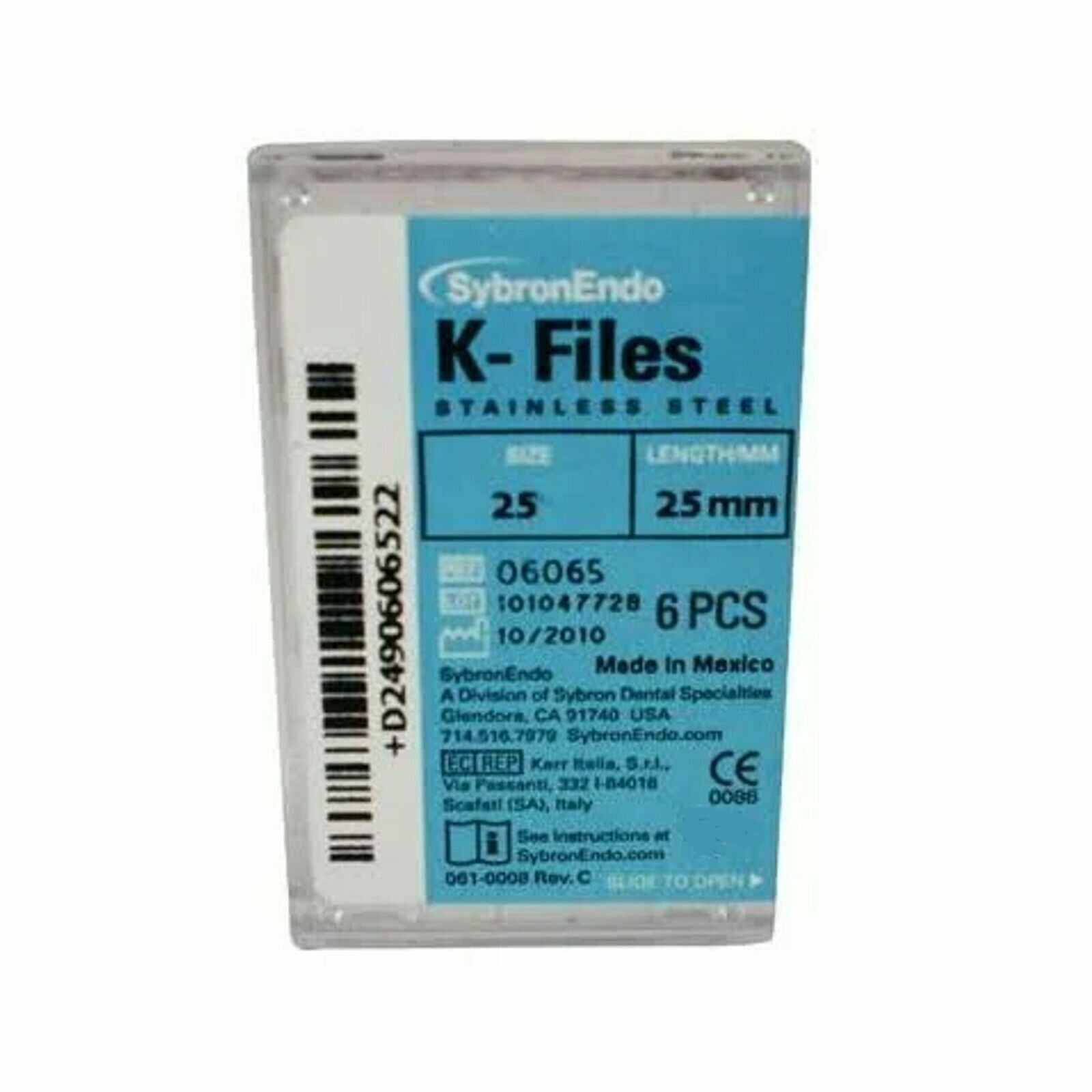 K-FILE SybronEndo KERR  Dental K-Files  Box of 6 units.