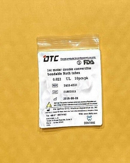 FDA 1st molar convertible Roth bondable buccal tube  double.  0.022"  100/pack