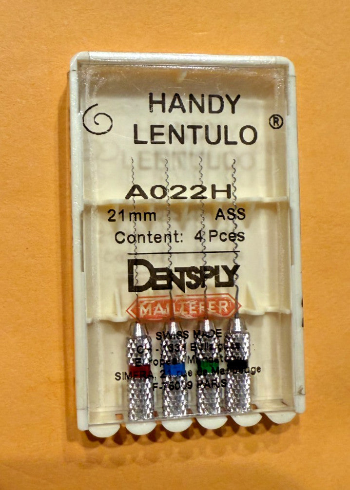Handy Lentulo Paste Carriers By Dentsply Maillefer (4/Pack) 21mm. ORIGINAL
