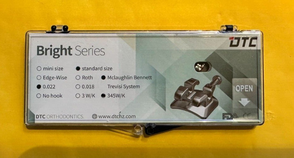 FDA  Bright series Standard MBT  brackets, 345  with hooks.  0.022.  10 SETS.