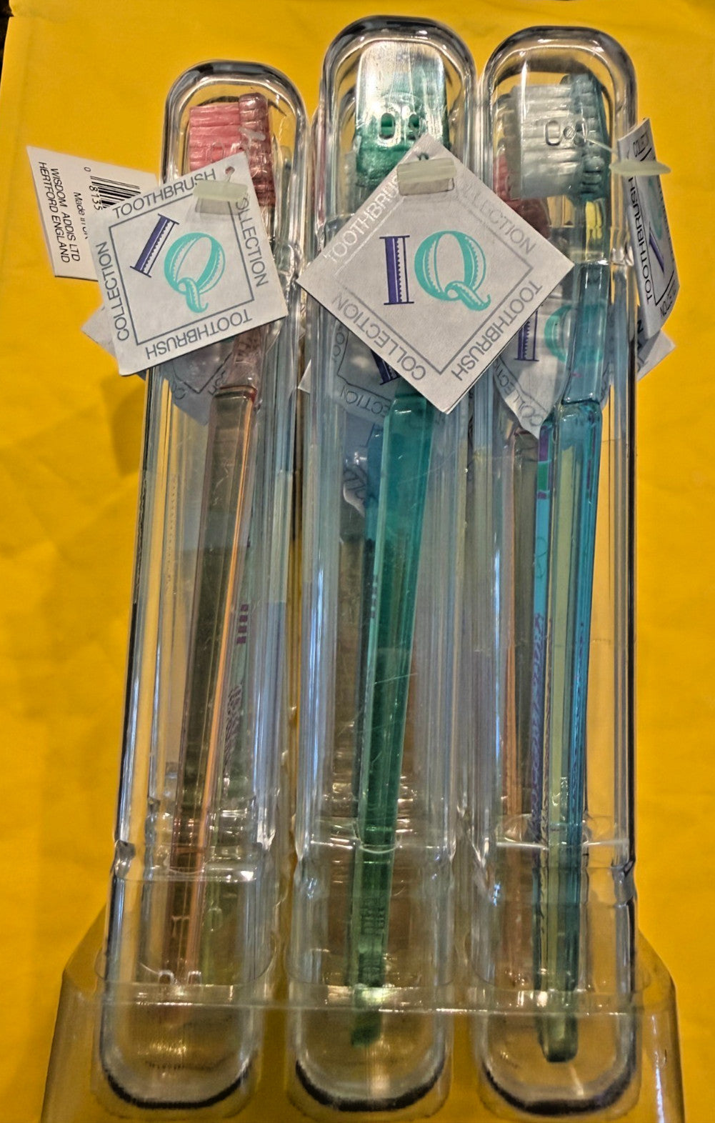 12 x WISDOM IQ Hard Toothbrush regular and orthodintic Pack of 12 units. UK made