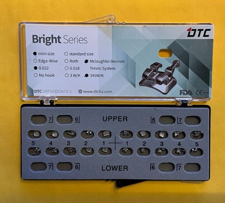 FDA  Bright series Mini  MBT dental brackets, 345 with hooks.  10 SETS