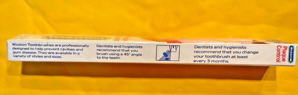12 x WISDOM Toothbrush PLAQUE CONTROL 2P  Pack of 12 units. UK made
