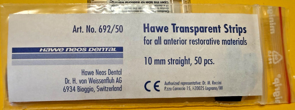 HAWE 100 transparent strips matrix 6 mm & 10 mm. a KERR Company. Swiss made