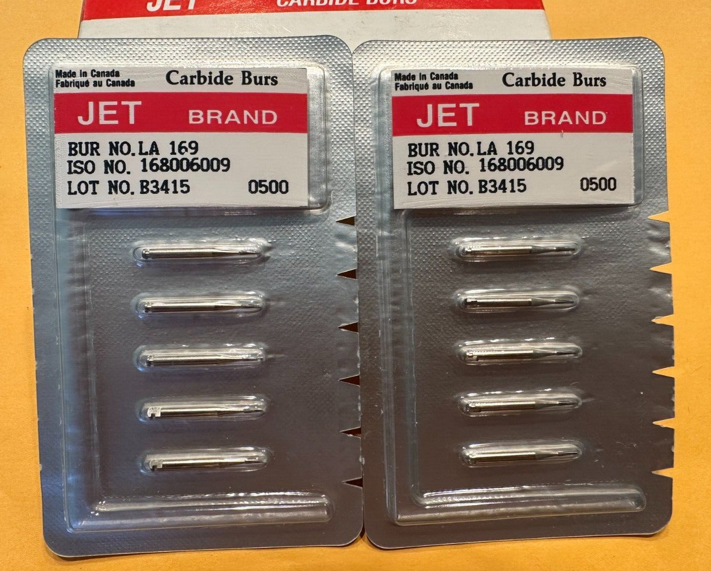 KERR JET Dental Carbide Bur RA 169 170 171 taper fissure plain.   Canada