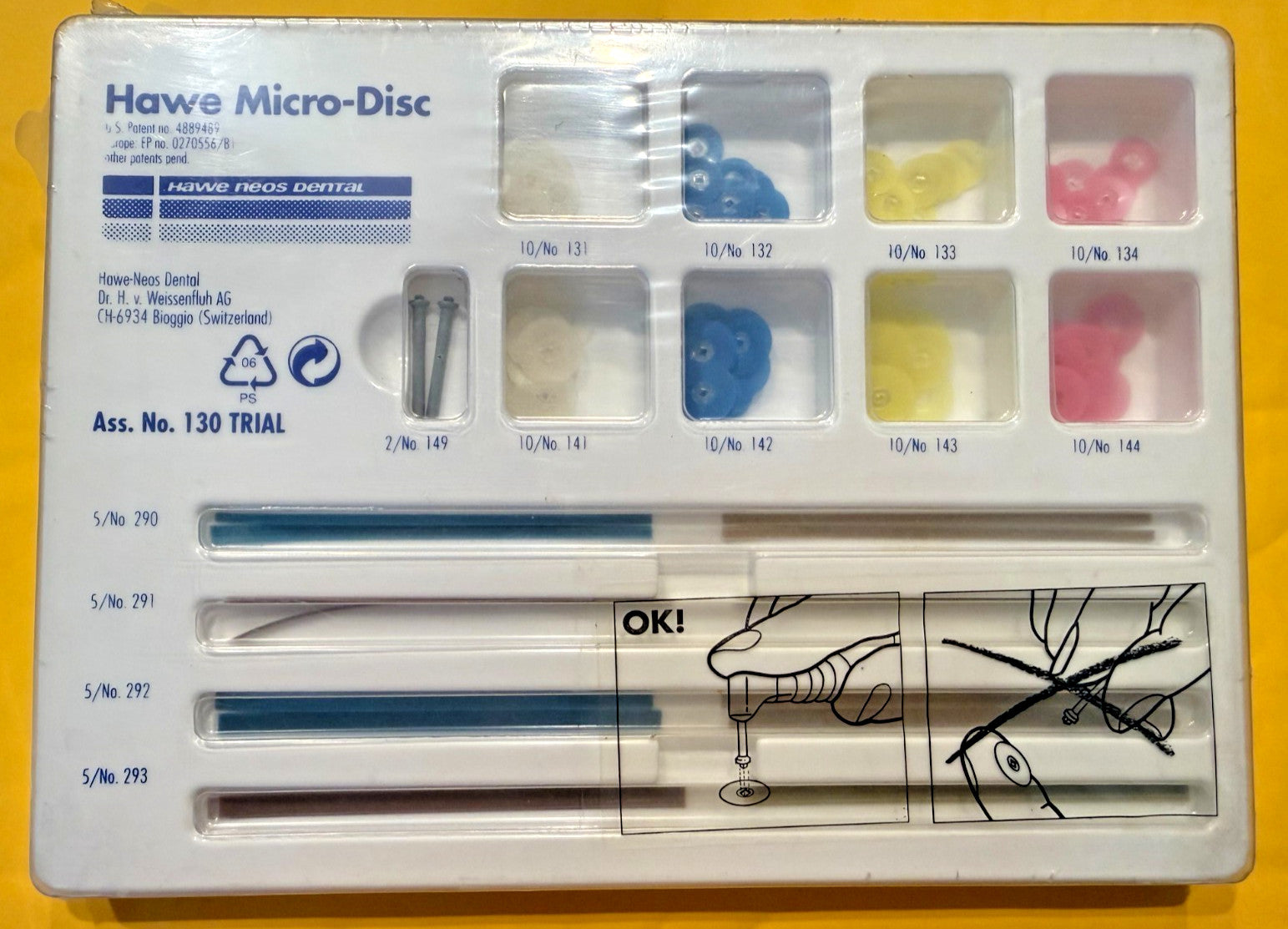 KAWE MICRO-DISC polishing disc and strips. a KERR Company Swiss made 130 Trial