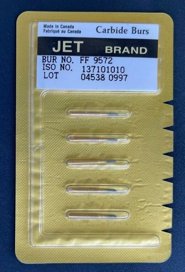 KERR JET TRIMMING & FINISHING CARBIDE BURS 30 BLADES FF 9572 STRAIGHT