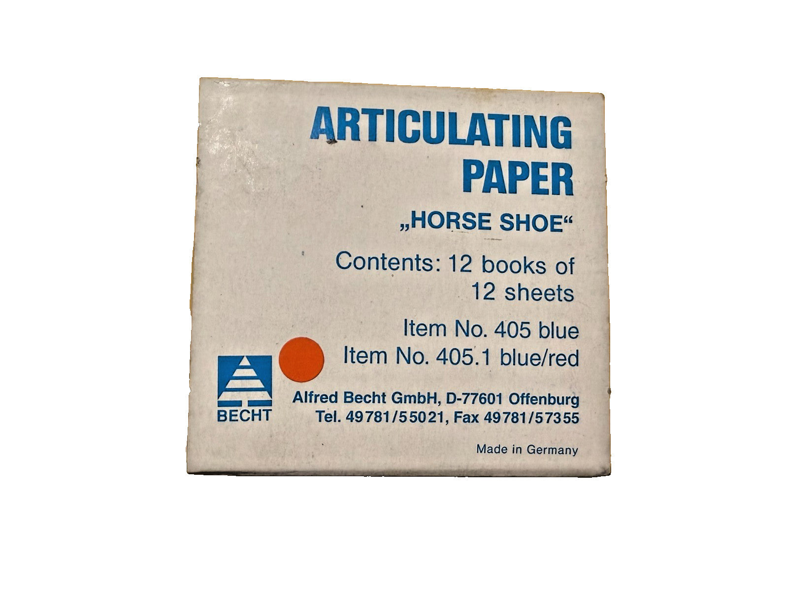 BECHT Articulating Paper Horseshoe Red/Blue 12 x 12 pack 144 units. Germany made