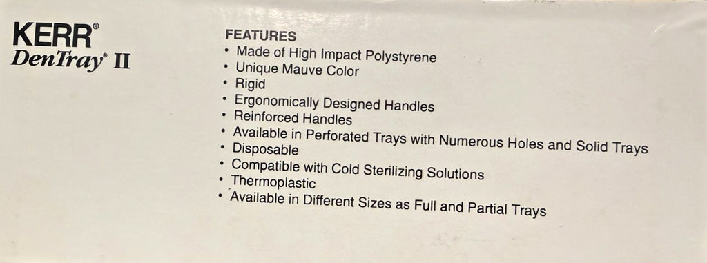 KERR DenTray II  Impression Trays # 10 LOWER ANTERIOR PERFORATED  12 Pieces