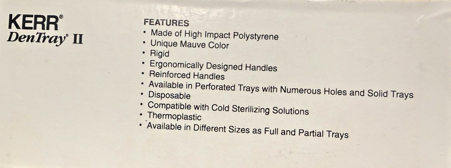 KERR DenTray II  Impression Trays # 10 LOWER ANTERIOR PERFORATED  12 Pieces