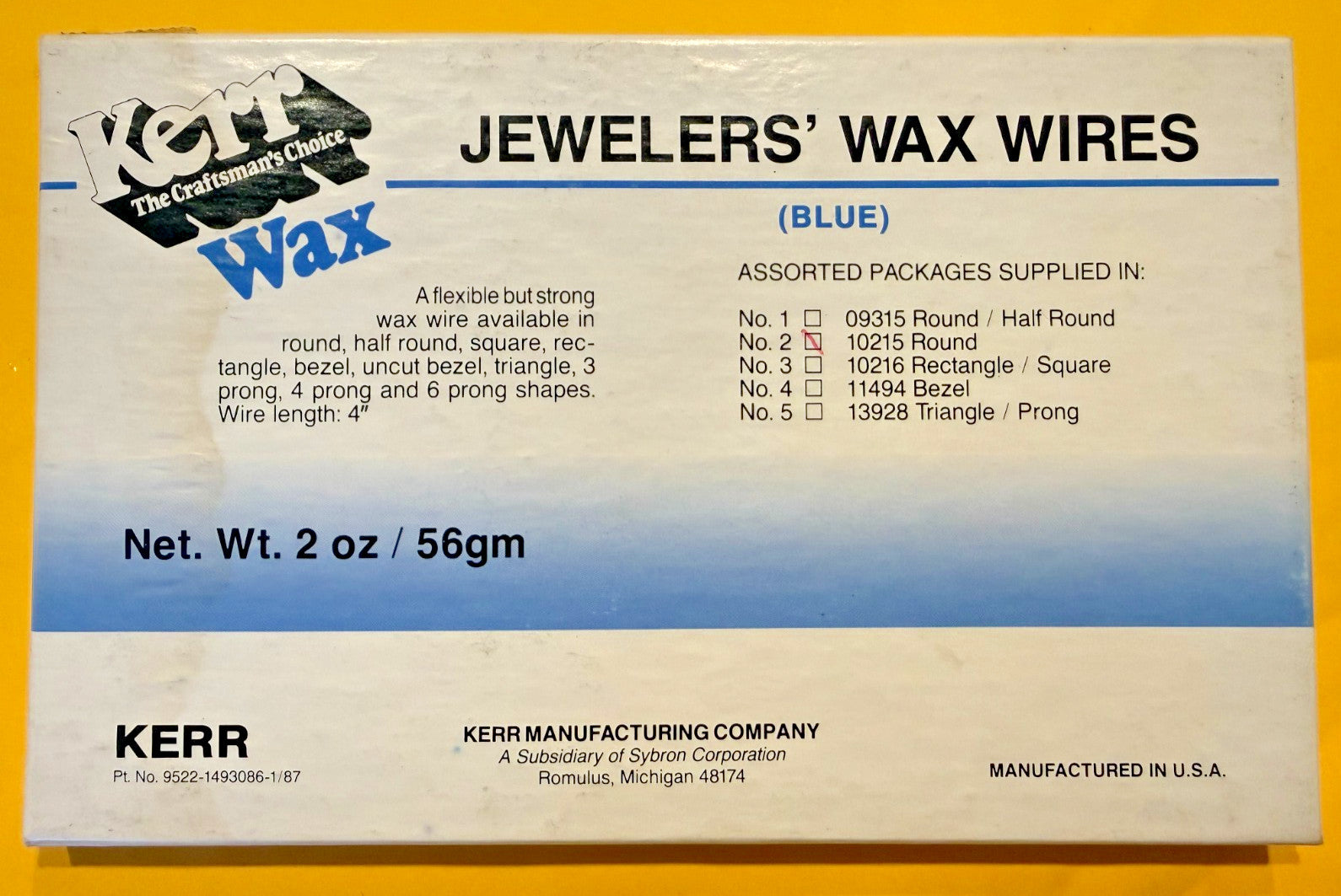 KERR JEWELERS WAX WIRES BLUE 2 oz.