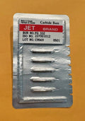 KERR JET Dental Carbide Burs FG 332  Pear.  5/Pack.  Made in Canada