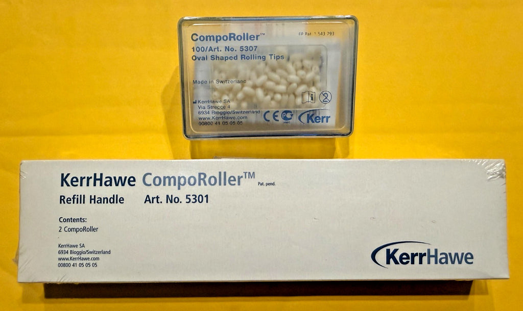 KERR CompoRoller 2 handle + 100 Oval Shaped 5307 Rolling Tips. Swiss made