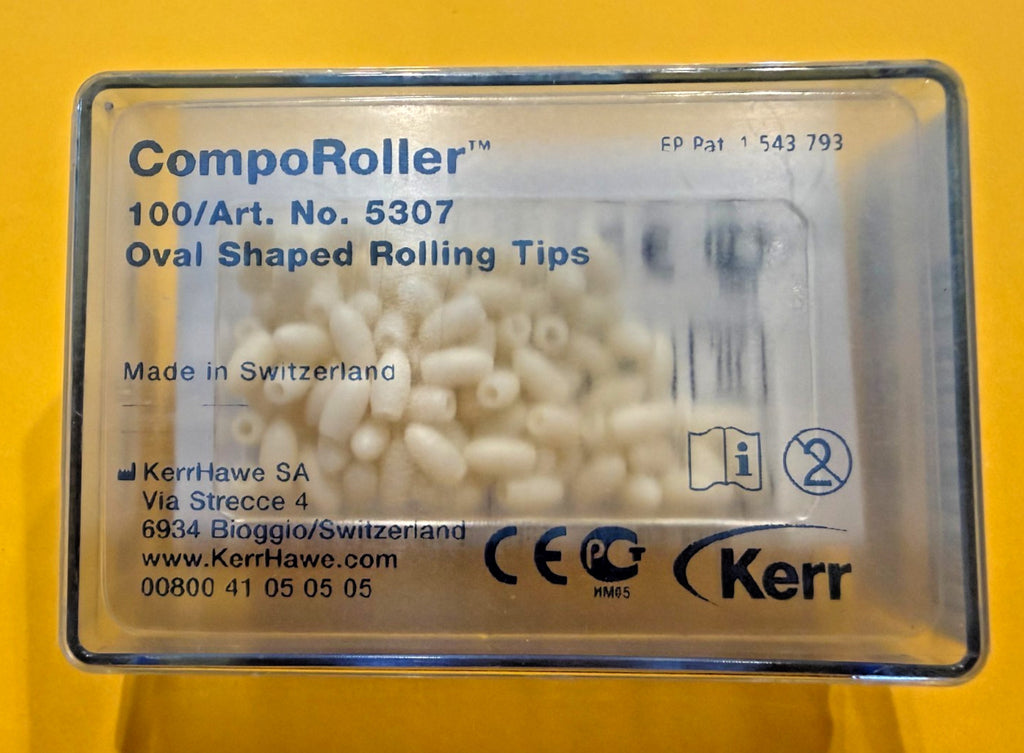 KERR CompoRoller OVAL SHAPED. 5307 Rolling Tips 100pk. Made in Switzerland.