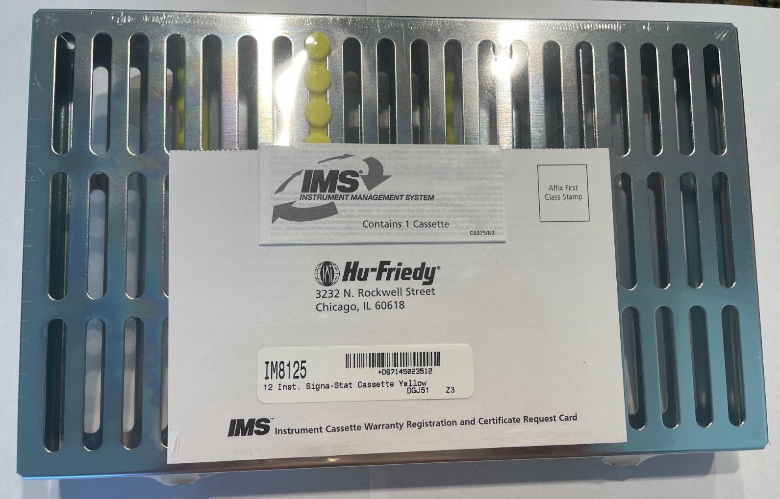 HU-FRIEDY DENTAL CASSETTE IMS 12 INSTRUMENTS YELLOW  IM8125