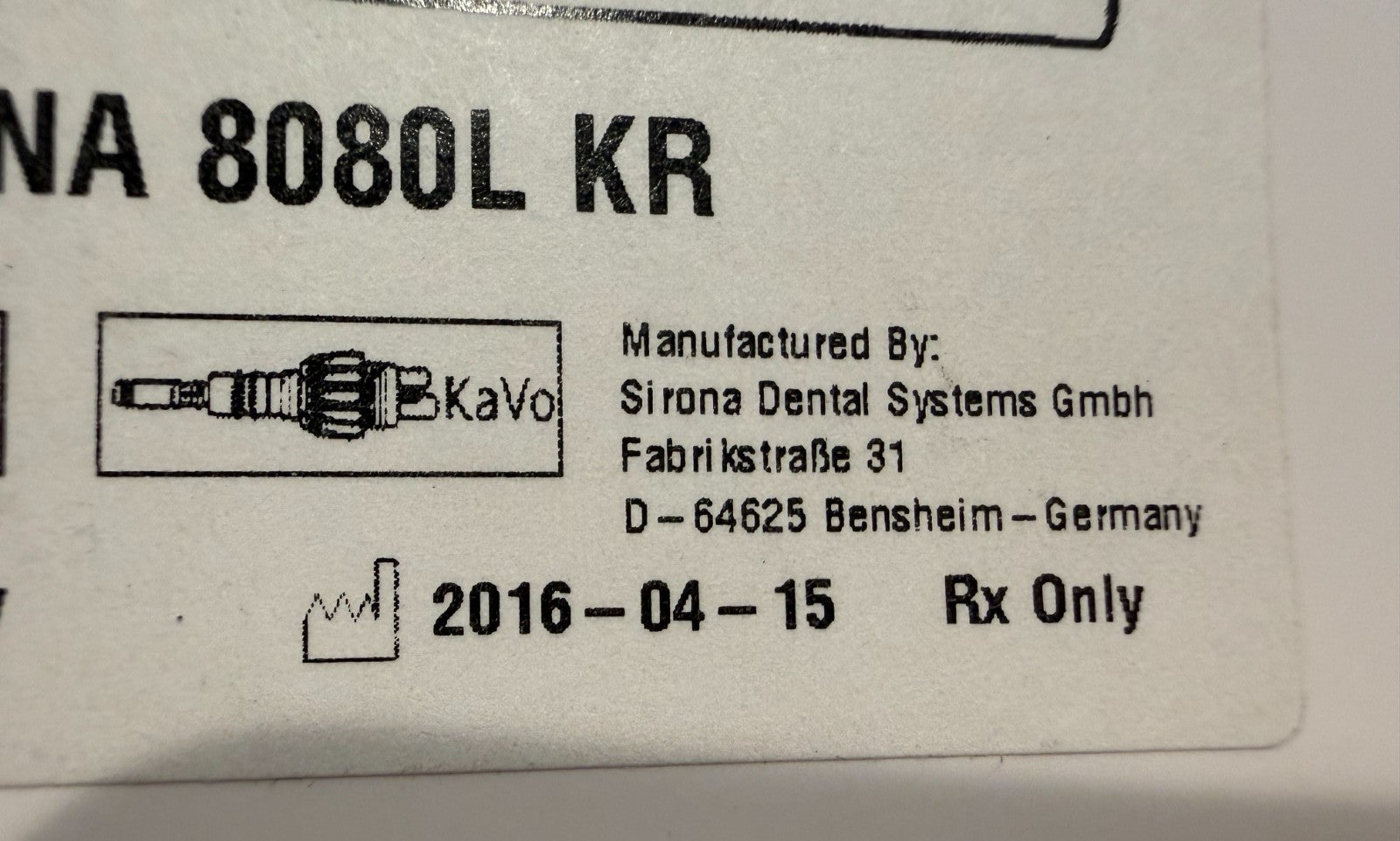 SIRONA FONA 8080L KR Dental High Speed instrument Fiber Optic Germany