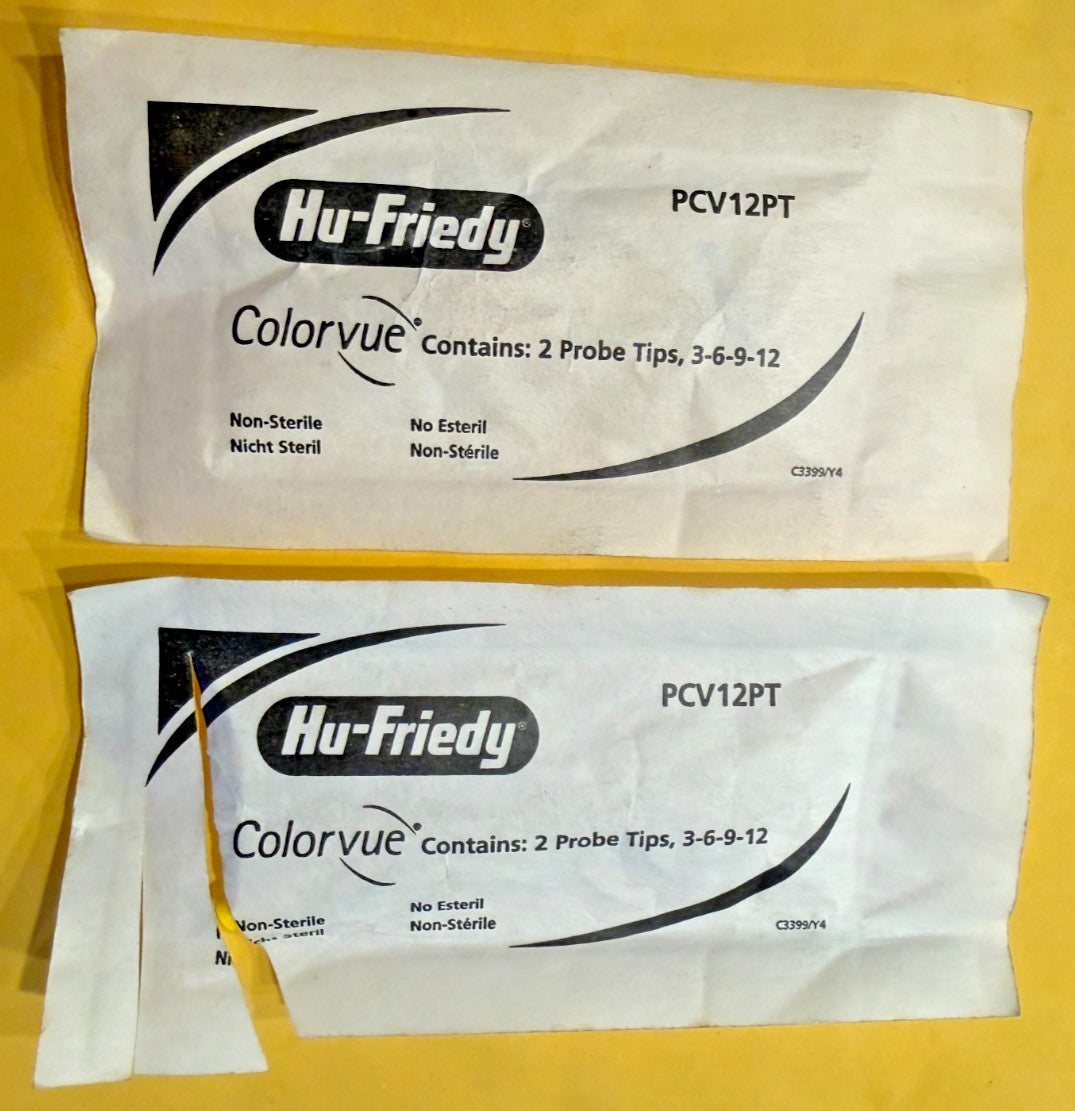 4 tips Hu-Friedy PCV12PT Colorvue Probe 3-6-9-12 Tips  OPEN BOX