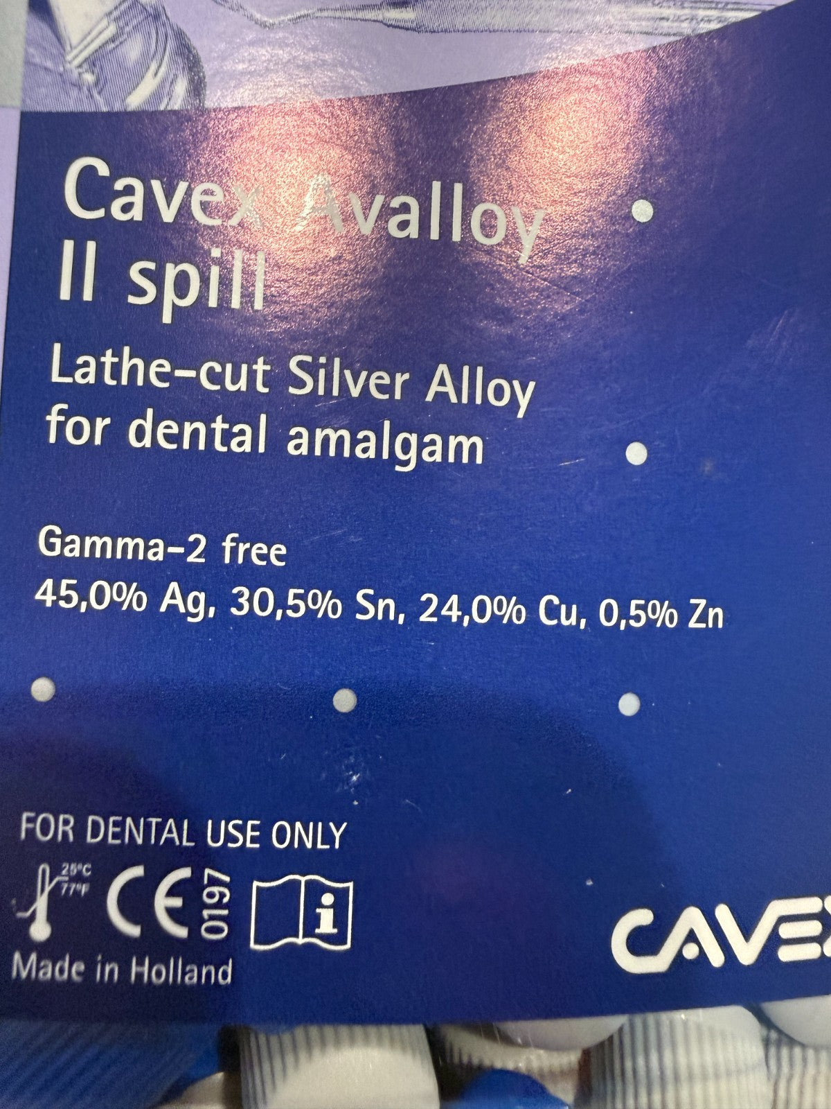 AMALGAM CAPSULES CAVEX AVALLOY II SPILL 600mg.    300 UNITS Netherlands