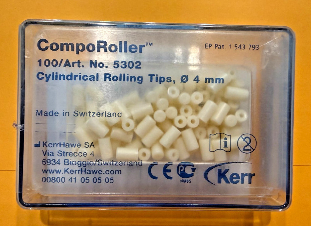 KERR CompoRoller CYLINDRICAL 4mm. 5302 Rolling Tips 100pk. Made in Switzerland.