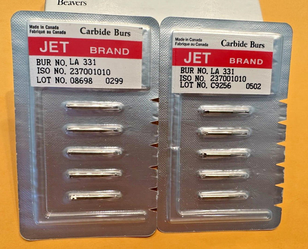 KERR JET Dental Carbide Burs RA 331 331L Pear.  Made in Canada