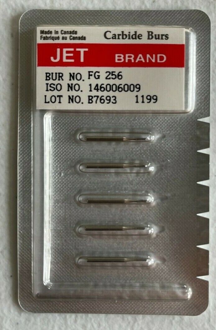 KERR JET CARBIDE BURS FG 256. OPERATIVE FLAT END TAPER