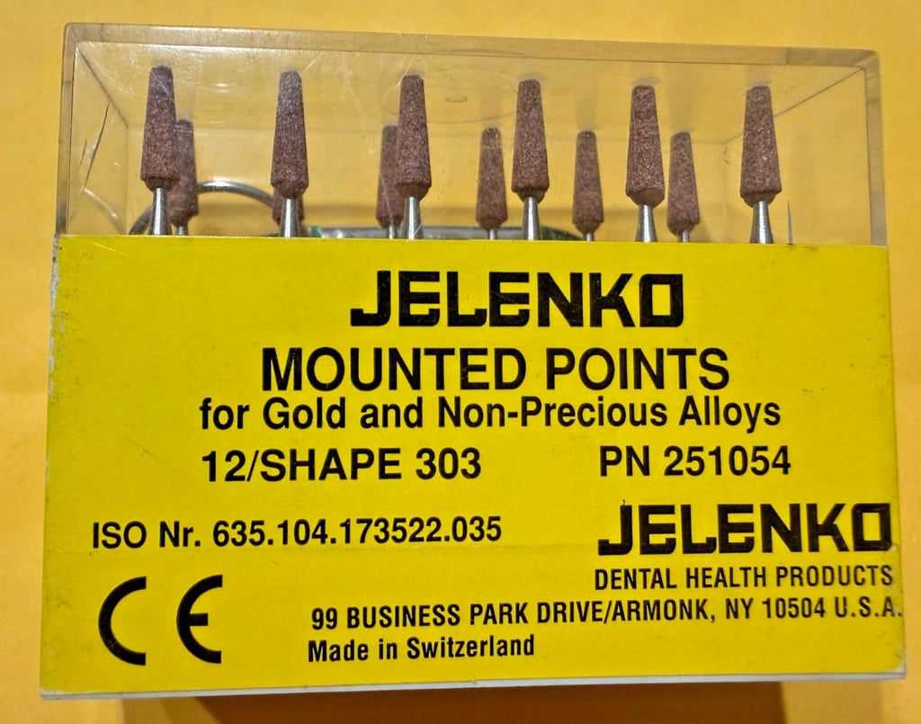JELENKO 12 Mounted Points for Gold and Non-Precious Alloys