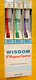 12 x WISDOM Toothbrush PLAQUE CONTROL 3P  Pack of 12 units. UK made