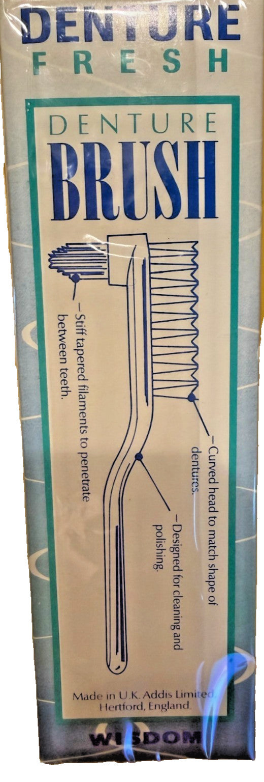 3 Premium WISDOM Denture Brush Made in UK assorted color
