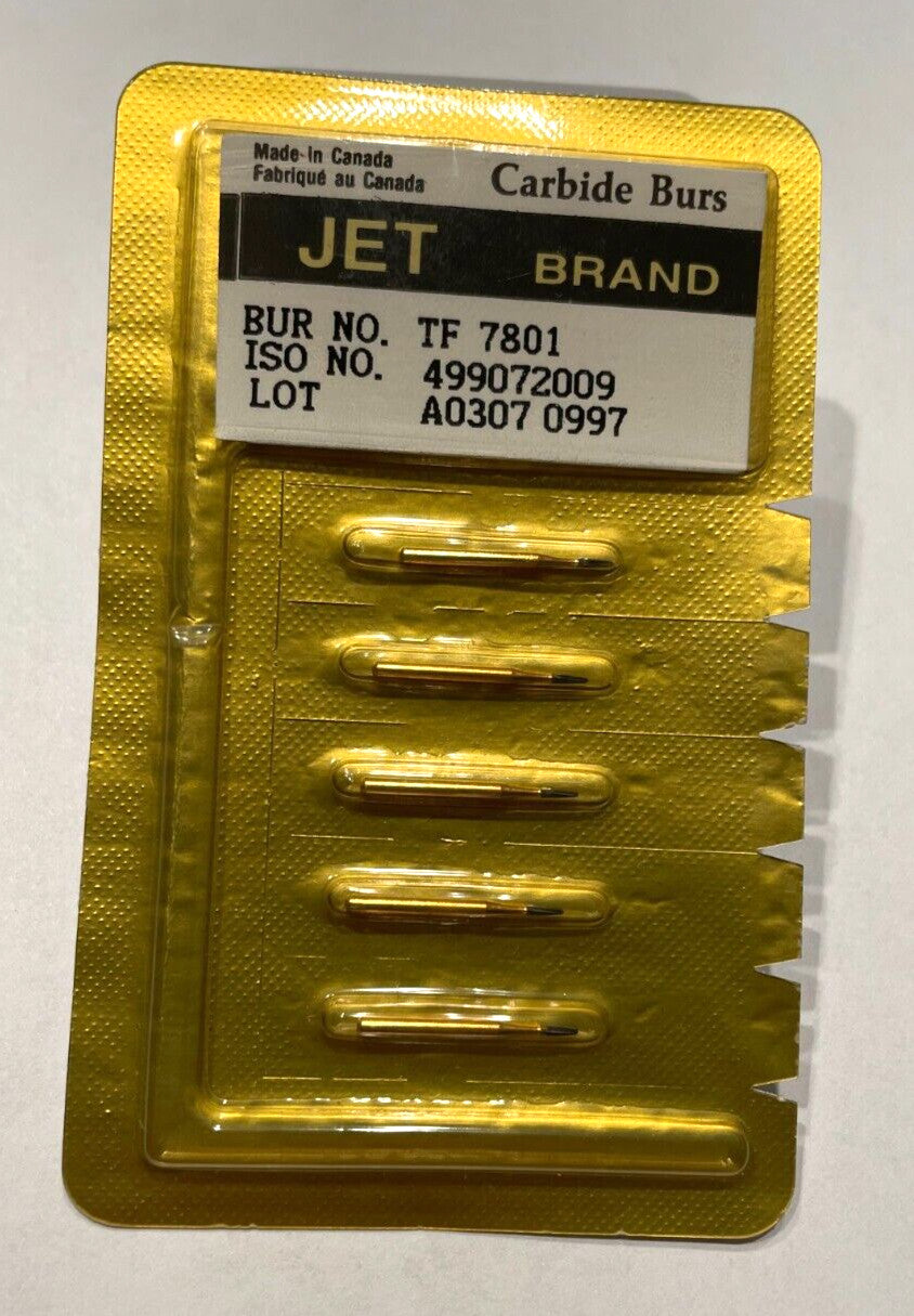 JET KERR TRIMMING & FINISH DENTAL CARBIDE BURS 12 BLADES TF 7801 BULLET