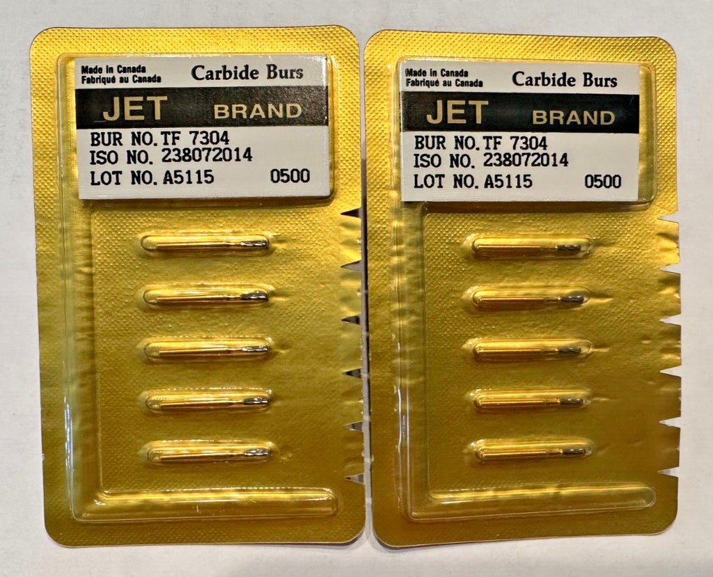 KERR JET  Carbide Burs 12 BLADE TRIMMING & FINISHING FG TF 7304 Made in Canada