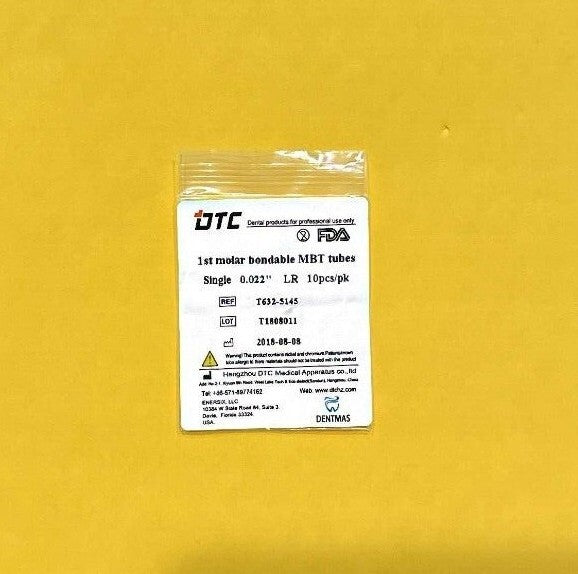 FDA  1st molar non-convertible MBT bondable buccal tube   single 0.022" 100/PACK
