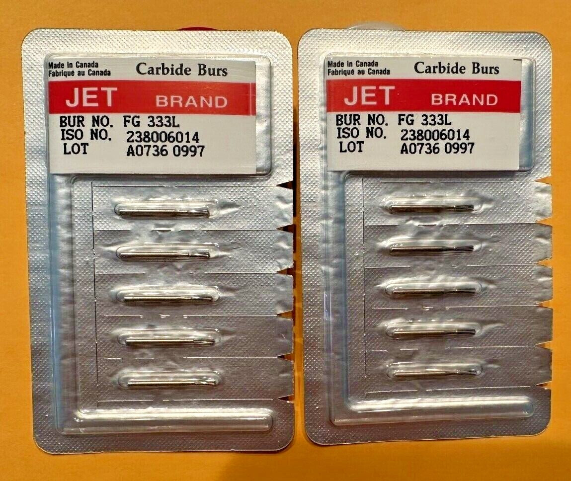 KERR JET Dental Carbide Bur FG 333L Pear Long Head. Made in Canada