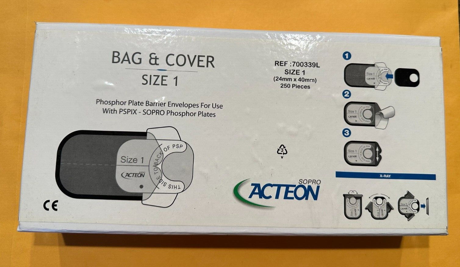 Acteon  Bag & Cover for Dental X-Ray Imaging Plate Size #1  250/Pk