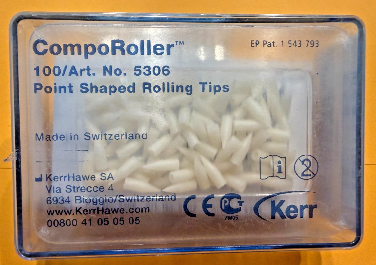KERR CompoRoller POINT SHAPED 5306 Rolling Tips 100pk. Made in Switzerland .