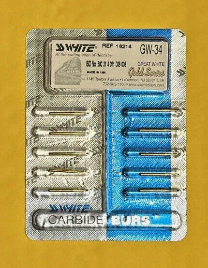 SS WHITE Great White FG  GW34, GW35, GW37,  , dental carbide burs