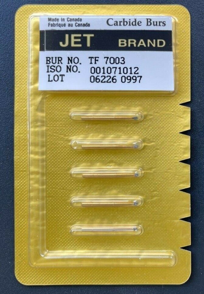 KERR JET TRIMMING & FINISH CARBIDE BURS 12 BLADES TF 7003 ROUND