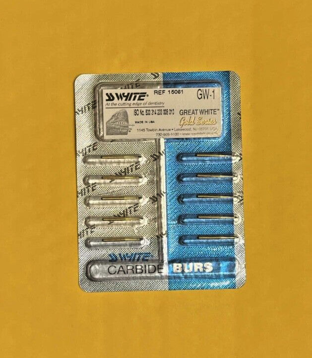 Great White FG #GW1, GW1S, GW2R, GW2P,  GW4R, GW6R, GW8R,  carbide burs  10/pack